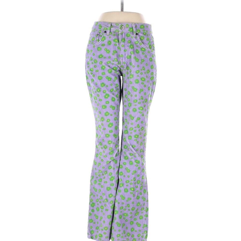 Ragged Priest 28 floral Beatnik cords corduroy flare jeans purple free people